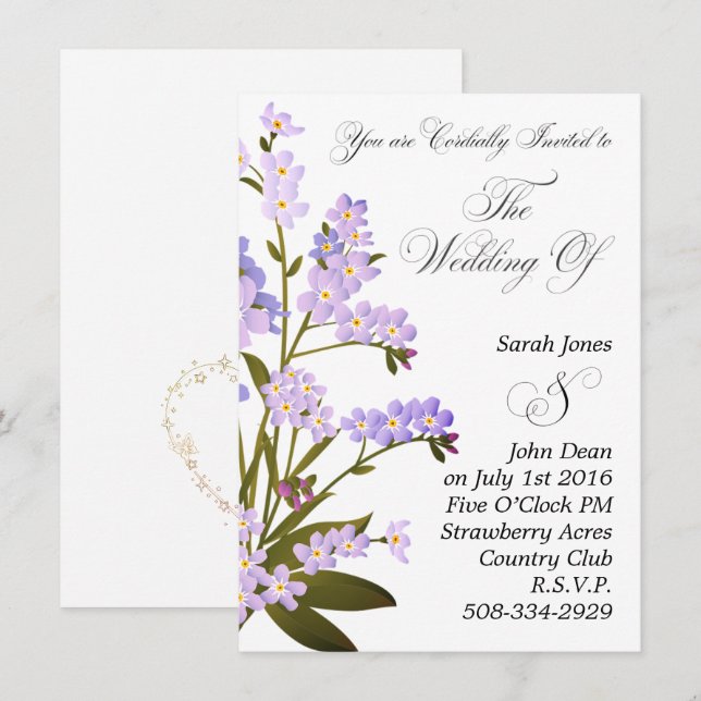 Convite de casamento simples (Frente/Verso)