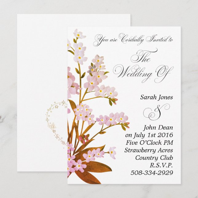 Convite de casamento simples (Frente/Verso)