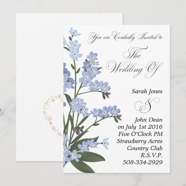 Convite de casamento simples (Frente/Verso)