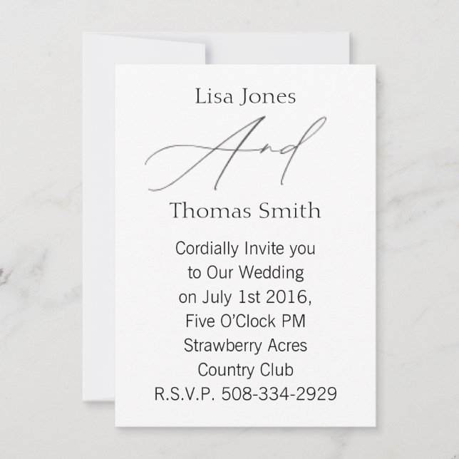 Convite de casamento simples (Frente)