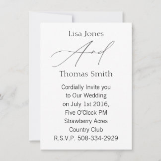 Convite de casamento simples