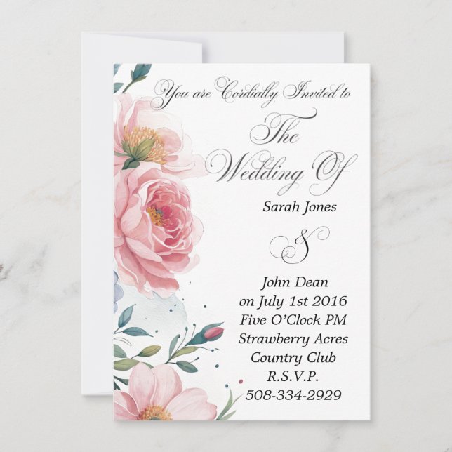 Convite de casamento simples (Frente)