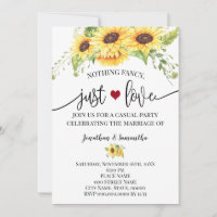 Convite de Casamento Simples Amor Girassol