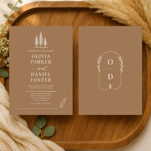 Convite de Casamento Simples Arte Linha Floresta R