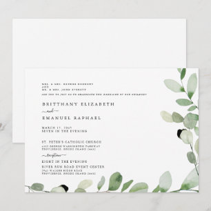 Convite de Casamento Simples Branco com Ambos os P