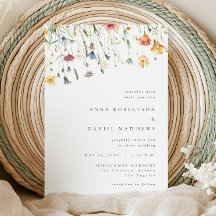 Convite de Casamento Simples com Flores Silvestres