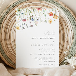 Convite de Casamento Simples com Flores Silvestres
