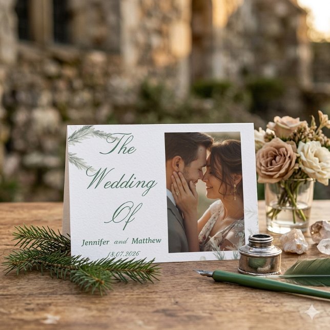 Convite de Casamento Simples com Foto Moderna (Criador carregado)