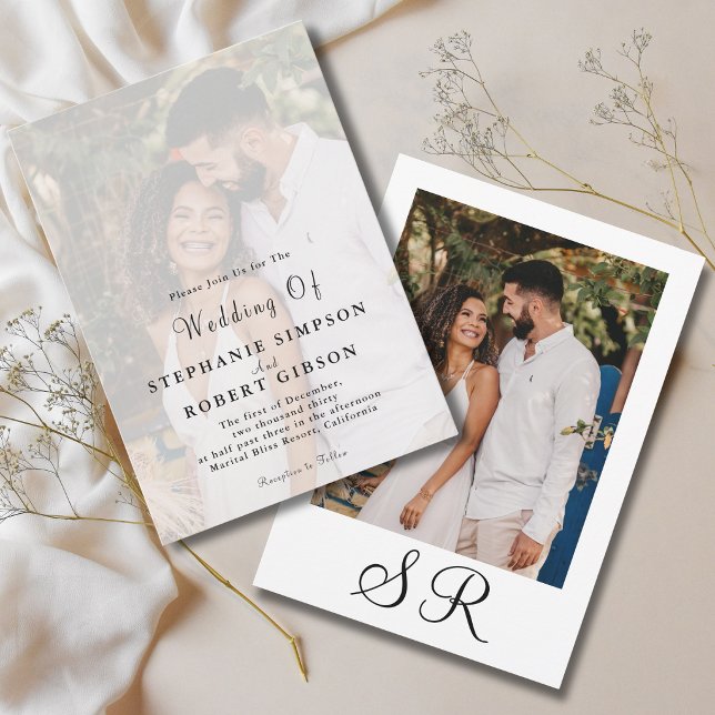 Convite de Casamento Simples com Sobreposição de F (Criador carregado)