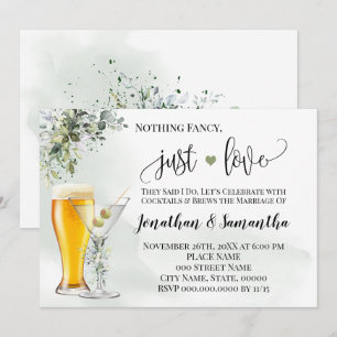 Convite de Casamento Simples com Verde