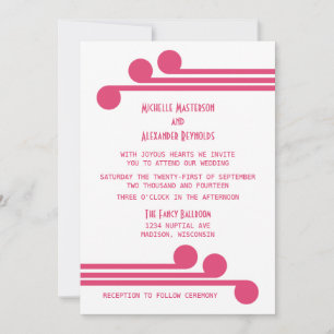 Convite de casamento simples cor-de-rosa do chique