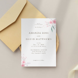 Convite De Casamento Simples De Cor Flórida Floral