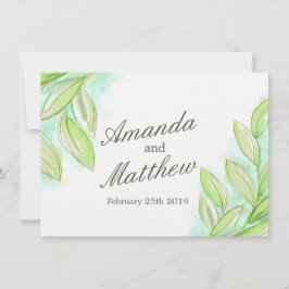 Convite de casamento simples de folhas de primaver