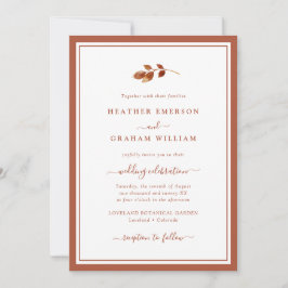 Convite de Casamento Simples de Outono