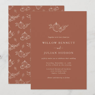 Convite de Casamento Simples de Outono