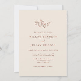 Convite de Casamento Simples de Outono