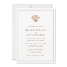 Convite de Casamento Simples de Praia