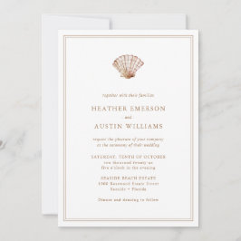 Convite de Casamento Simples de Praia
