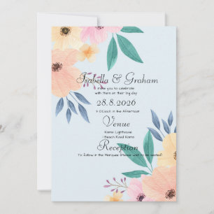 Convite De Casamento - Simples Design Floral