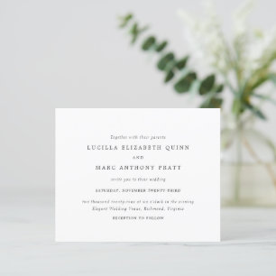 Convite de Casamento Simples e Atemporal dentro do