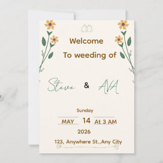 Convite de Casamento Simples e Elegante