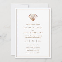 Convite de Casamento Simples e Elegante para Praia