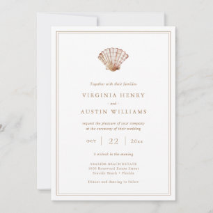 Convite de Casamento Simples e Elegante para Praia