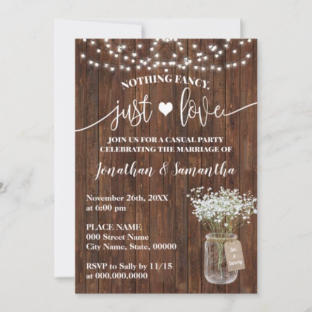 Convite de Casamento Simples e Intimista Western (Frente)