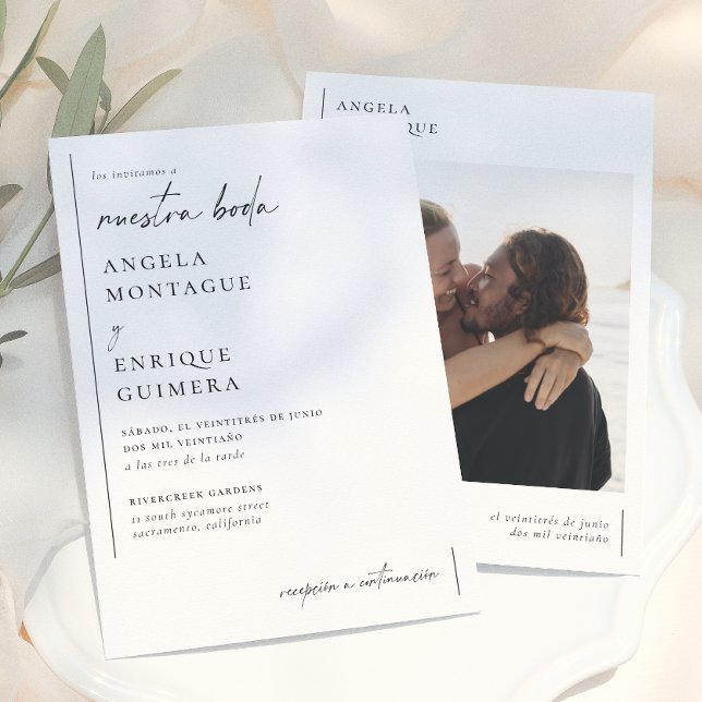 Convite de Casamento Simples e Moderno (Criador carregado)