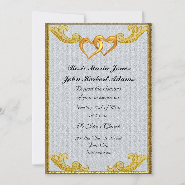 Convite de Casamento Simples Elegante (Frente)