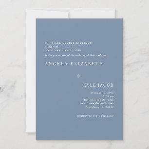 Convite de Casamento Simples & Elegante com Texto