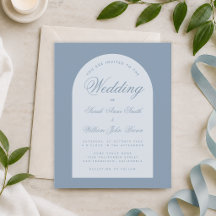 Convite de Casamento Simples em Arco Azul Poeirent