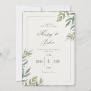 Convite de casamento Simples Faux de Borda Estampa