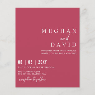 Convite de Casamento Simples Magenta Orçamento