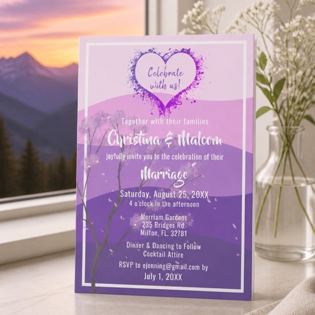 Convite de Casamento Simples Majestade das Montanh (Criador carregado)