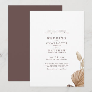 Convite de Casamento Simples Marrom e Bege
