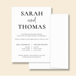 Convite de Casamento Simples Minimalista