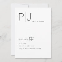 Convite de casamento simples minimalista para guar