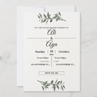 Convite de Casamento Simples Moderno | Limpo Minim