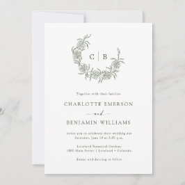 Convite de Casamento Simples Monogramado