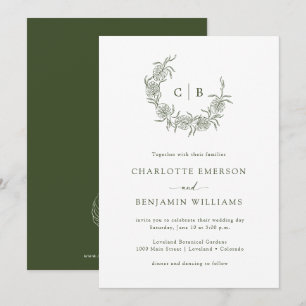 Convite de Casamento Simples Monogramado