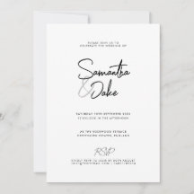 Convite de casamento simples personalizável de scr