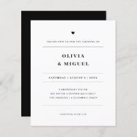 Convite de Casamento Simples Preto e Branco Modern