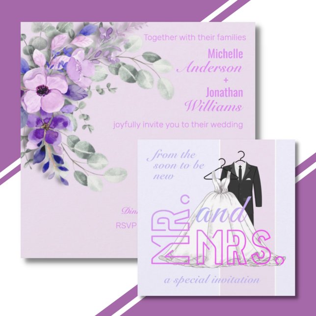 Convite de Casamento Simples Sr. e Sra. (Criador carregado)