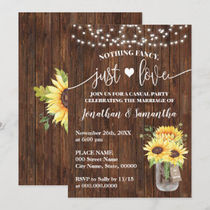 Convite de Casamento Simples Sunflower Nada Chique