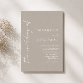 Convite de Casamento Simples Taupe Moderno