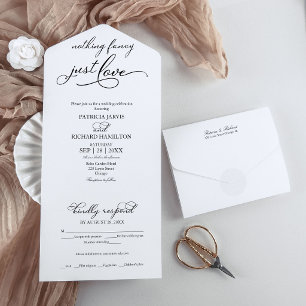 Convite de Casamento Simplesmente Amor Tudo em Um