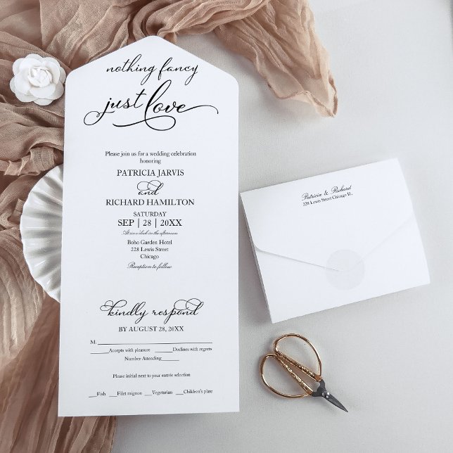 Convite de Casamento Simplesmente Amor Tudo em Um (Criador carregado)