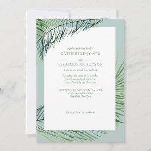 Convite de Casamento Simplesmente Elegante Seafoam