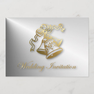Convite de Casamento Sinos de Noiva Dourados